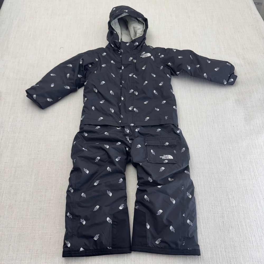 The North Face Toddler Snowsuit Insulated One Piece Black Logo NF0A2TL5 3T